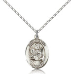 St. Raymond Nonnatus Medal, Sterling Silver, Medium - 18&quot; 1.2mm Sterling Silver Chain + Clasp