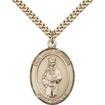 Our Lady of Hope Medal, Gold Filled, Large - 24&quot; 2.4mm Gold Plated Chain + Clasp