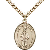 Our Lady of Hope Medal, Gold Filled, Large - 24&quot; 2.4mm Gold Plated Chain + Clasp