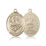 St. George Air Force Medal, 14 Karat Gold, Large - 14 KT Yellow Gold
