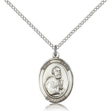 St. Peter the Apostle Medal, Sterling Silver, Medium - 18&quot; 1.2mm Sterling Silver Chain + Clasp
