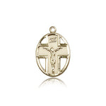 Crucifix Pendant, 14 Karat Gold - 14 KT Yellow Gold