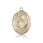 St. Clare of Assisi Medal, 14 Karat Gold, Large - 14 KT Yellow Gold