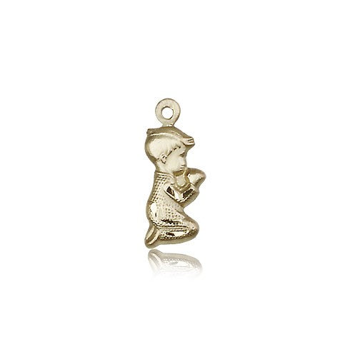 Praying Boy Medal, 14 Karat Gold - 14 KT Yellow Gold