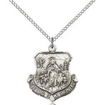 Lord Is My Shepherd Medal, Sterling Silver - 18&quot; 1.2mm Sterling Silver Chain + Clasp