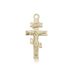 Crucifix Pendant, 14 Karat Gold - 14 KT Yellow Gold
