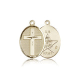 Army Cross Pendant, 14 Karat Gold - 14 KT Yellow Gold