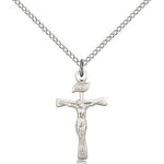 Maltese Crucifix Pendant, Sterling Silver - 18&quot; 1.2mm Sterling Silver Chain + Clasp