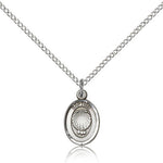 Baptism Medal, Sterling Silver - 18&quot; 1.2mm Sterling Silver Chain + Clasp