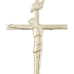 Crucifix Pendant, Gold Filled - 24&quot; 2.4mm Gold Plated Endless Chain