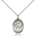 St. Gabriel Possenti Medal, Sterling Silver, Medium - 18&quot; 1.2mm Sterling Silver Chain + Clasp