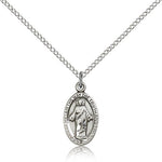 Scapular Medal, Sterling Silver - 18&quot; 1.2mm Sterling Silver Chain + Clasp