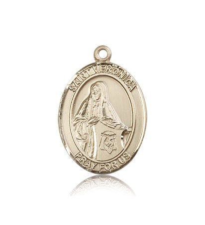 St. Veronica Medal, 14 Karat Gold, Large - 14 KT Yellow Gold