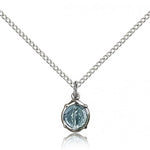 Miraculous Medal, Sterling Silver - 18&quot; 1.2mm Sterling Silver Chain + Clasp