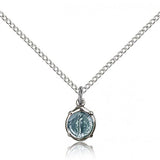 Miraculous Medal, Sterling Silver - 18&quot; 1.2mm Sterling Silver Chain + Clasp