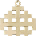 Jerusalem Cross Pendant, Gold Filled - 24&quot; 2.4mm Gold Plated Endless Chain