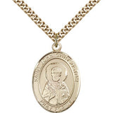 St. John Chrysostom Medal, Gold Filled, Large - 24&quot; 2.4mm Gold Plated Chain + Clasp