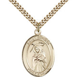 St. Regina Medal, Gold Filled, Large - 24&quot; 2.4mm Gold Plated Chain + Clasp