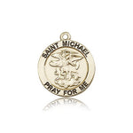 St. Michael the Archangel Medal, 14 Karat Gold - 14 KT Yellow Gold