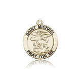 St. Michael the Archangel Medal, 14 Karat Gold - 14 KT Yellow Gold