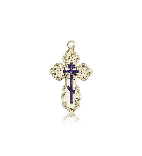 St. Olga Cross Pendant, 14 Karat Gold - 14 KT Yellow Gold
