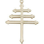 Marionite Cross Pendant, 14 Karat Gold - 14 KT Yellow Gold