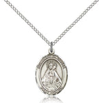 Our Lady of Olives Medal, Sterling Silver, Medium - 18&quot; 1.2mm Sterling Silver Chain + Clasp