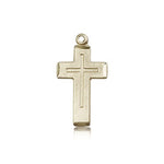 Cross Pendant, 14 Karat Gold - 14 KT Yellow Gold