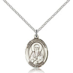 St. Athanasius Medal, Sterling Silver, Medium - 18&quot; 1.2mm Sterling Silver Chain + Clasp