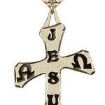 Cross Pendant, Gold Filled - 24&quot; 2.4mm Gold Plated Endless Chain
