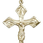 Crucifix Pendant, Gold Filled - 24&quot; 2.4mm Gold Plated Endless Chain