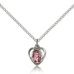 Miraculous Medal, Sterling Silver - 18&quot; 1.2mm Sterling Silver Chain + Clasp