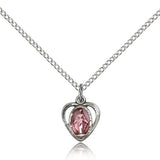 Miraculous Medal, Sterling Silver - 18&quot; 1.2mm Sterling Silver Chain + Clasp