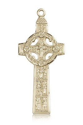 Scriptures Cross Pendant, 14 Karat Gold - 14 KT Yellow Gold