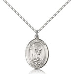 St. Helen Medal, Sterling Silver, Medium - 18&quot; 1.2mm Sterling Silver Chain + Clasp