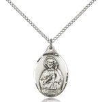 St. Jude Medal, Sterling Silver - 18&quot; 1.2mm Sterling Silver Chain + Clasp