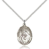 St. Margaret of Cortona Medal, Sterling Silver, Medium - 18&quot; 1.2mm Sterling Silver Chain + Clasp