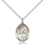 Our Lady of Good Counsel Medal, Sterling Silver, Medium - 18&quot; 1.2mm Sterling Silver Chain + Clasp