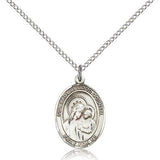 Our Lady of Good Counsel Medal, Sterling Silver, Medium - 18&quot; 1.2mm Sterling Silver Chain + Clasp