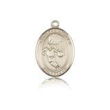 St. Sebastian Basketball Medal, 14 Karat Gold, Medium - 14 KT Yellow Gold