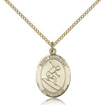 St. Sebastian Surfing Medal, Gold Filled, Medium - Gold-tone