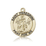 St. Peregrine Medal, 14 Karat Gold - 14 KT Yellow Gold