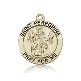 St. Peregrine Medal, 14 Karat Gold - 14 KT Yellow Gold