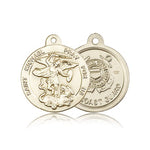 St. Michael Coast Guard Medal, 14 Karat Gold - 14 KT Yellow Gold
