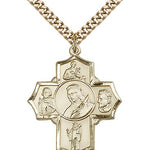 St. Philomena Vian Bos Jude Ger Medal, Gold Filled - 24&quot; 2.4mm Gold Plated Endless Chain