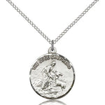 Good Shepherd Medal, Sterling Silver - 18&quot; 1.2mm Sterling Silver Chain + Clasp