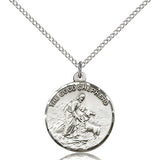Good Shepherd Medal, Sterling Silver - 18&quot; 1.2mm Sterling Silver Chain + Clasp