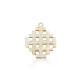 Jerusalem Cross Pendant, 14 Karat Gold - 14 KT Yellow Gold