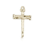 Nail Cross Pendant, 14 Karat Gold - 14 KT Yellow Gold