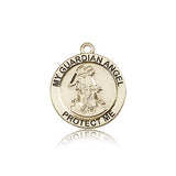 Guardian Angel Medal, 14 Karat Gold - 14 KT Yellow Gold